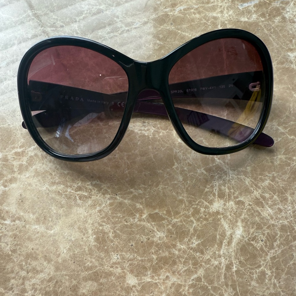 Prada Black and Purple Women's Sunglasses